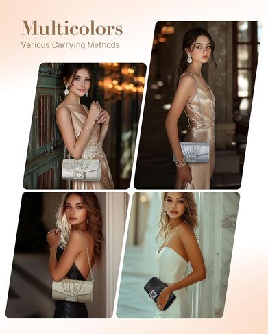 Missnine Evening Bag Pleated PU Leather Clutch Purse for Women Elegant Formal Wedding Handbag Sparkling Party Prom Purse in Saudi Arabia