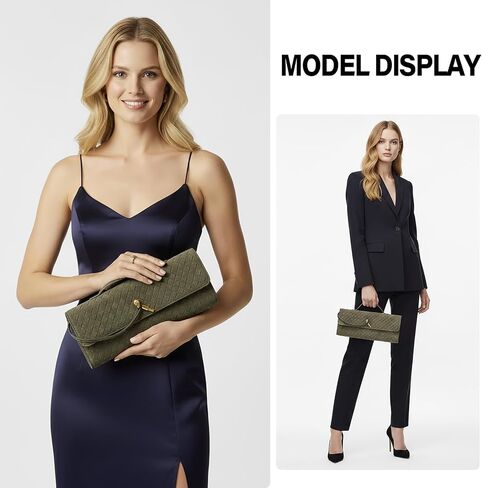 SKYK Olive Green Suede Bag Woven Clutch Purses for Women Trendy Evening Purse PU Leather Handbag Shoulder Bags(B Suede Olive Green) in Saudi Arabia
