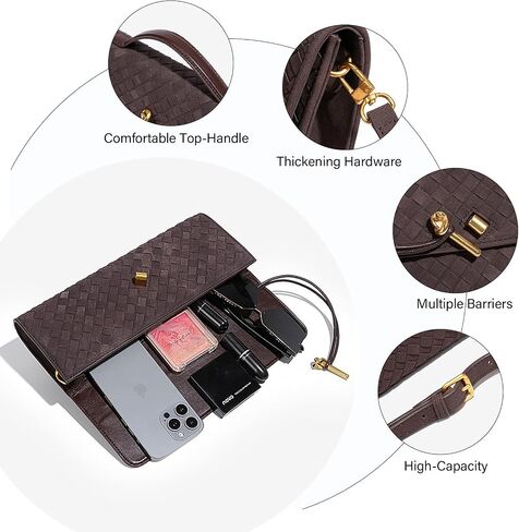 SKYK Olive Green Suede Bag Woven Clutch Purses for Women Trendy Evening Purse PU Leather Handbag Shoulder Bags(B Suede Olive Green) in Saudi Arabia