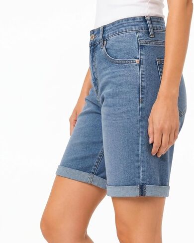 Women’s High Waisted Denim Shorts Stretch Jean Shorts Relaxed Fit Tummy Control Rolled Hem Summer Casual Shorts in Kuwait