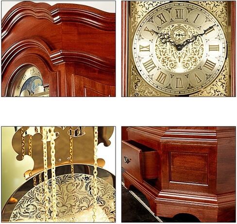 Standing Grandfather Clock Wooden Mantel Clock, Vintage Unique Silent Imitation Mechanical Gear Home Decor Bedroom Ornaments with Pure Copper Inner Frame Home Decor in Saudi Arabia