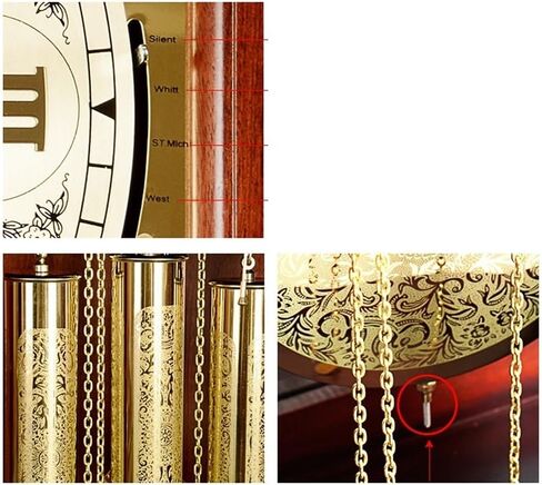 Standing Grandfather Clock Wooden Mantel Clock, Vintage Unique Silent Imitation Mechanical Gear Home Decor Bedroom Ornaments with Pure Copper Inner Frame Home Decor in Saudi Arabia