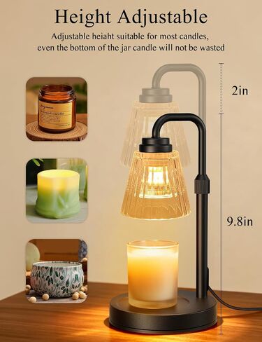 Candle Warmer Lamp with Timer, Dimmable Candle Warmer for Jar Candles, Height Adjustable Wax Melts Warmer, Birthday Gifts for Women Mom, House Warming Gifts New Home Decor in Kuwait