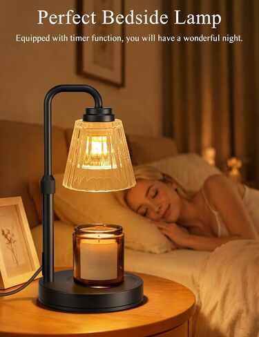 Candle Warmer Lamp with Timer, Dimmable Candle Warmer for Jar Candles, Height Adjustable Wax Melts Warmer, Birthday Gifts for Women Mom, House Warming Gifts New Home Decor in Kuwait