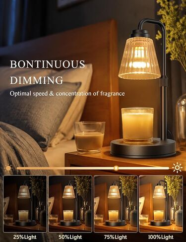 Candle Warmer Lamp with Timer, Dimmable Candle Warmer for Jar Candles, Height Adjustable Wax Melts Warmer, Birthday Gifts for Women Mom, House Warming Gifts New Home Decor in Kuwait