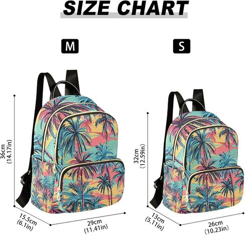 ALAZA Hawaiian Palm Colorful Small Backpack Purse for Women Travel Bag Lightweight Shoulder Bag Fashion Daypack in Kuwait