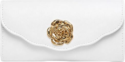Clutch Purses for Women - Golden Flower Evening Bag with Chain Elegant Dressy Formal Handbag Purse in Kuwait