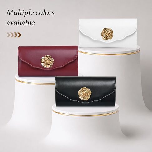 Clutch Purses for Women - Golden Flower Evening Bag with Chain Elegant Dressy Formal Handbag Purse in Kuwait