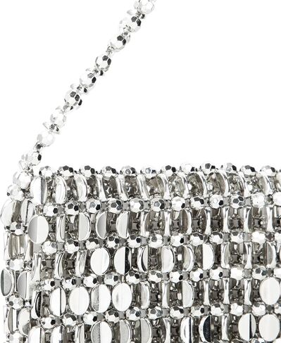 Vintage Style Acrylic Silver Sequin Handbag Underarm Purse Evening Clutch for Wedding Party in Saudi Arabia