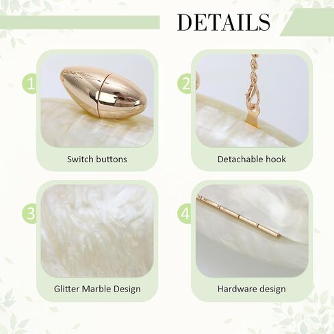 GOKTOW Shell Shaped Acrylic Clutch Trendy Metallic Evening Bag for Women's Party Formal Events in Saudi Arabia