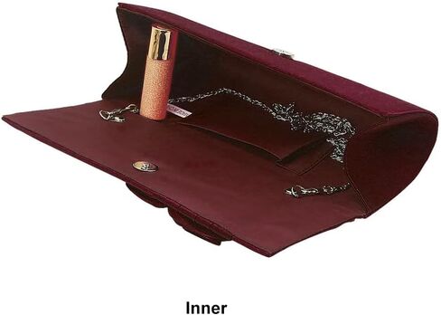Mini Long Burgundy Satin Evening Clutch with 3D Flower Detail,Small Rectangular Handbag with Chain Strap for Formal Events Weddings（Wine Red in Saudi Arabia
