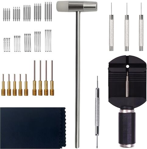 Watch Link Removal Tool 56 in 1 Kit, for Watch Band Detachment and Bracelet Sizing Adjustment​, Watch Chain Sizing Bracelet Adjuster Resizing Tool with Pins Hammer and Spare Needle in Saudi Arabia