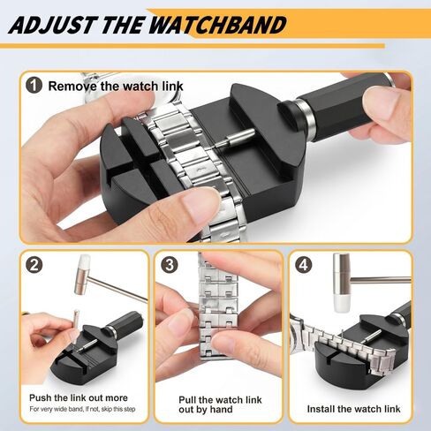 Watch Link Removal Tool 56 in 1 Kit, for Watch Band Detachment and Bracelet Sizing Adjustment​, Watch Chain Sizing Bracelet Adjuster Resizing Tool with Pins Hammer and Spare Needle in Saudi Arabia