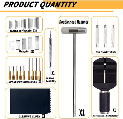 Watch Link Removal Tool 56 in 1 Kit, for Watch Band Detachment and Bracelet Sizing Adjustment​, Watch Chain Sizing Bracelet Adjuster Resizing Tool with Pins Hammer and Spare Needle in Saudi Arabia