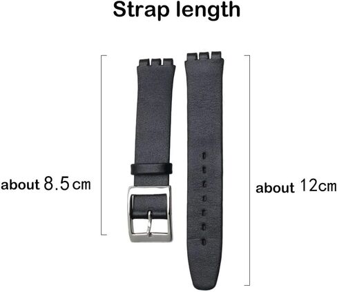 Swatch Smooth Grain Cow Leather Stainless Steel Buckle Watch Band Strap with Tool Watch Width 17mm Replacement for Men's Swatch in Saudi Arabia