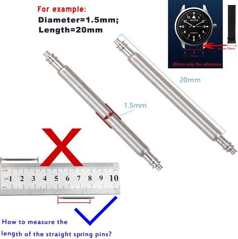 Set of 180PCS Full Stainless Steel Watch Strap Spring Bar 1.3mm 1.5mm 1.8mm Watch Band Lug Connect Spring Pins Bars Rod in Saudi Arabia