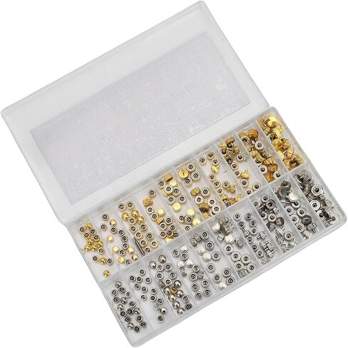 Stainless Steel Watch Crowns Watch Crown Set 300pcs Replacement Parts for Professional Watchmaker Repairers with 3.5mm 4.0mm 4.5mm 5.0mm 6. Round Head Flat Head O in Kuwait