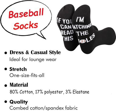 TSOTMO Baseball Team Merch Novelty Socks Players Coach Gift Game Gift for Baseball Lovers in Kuwait