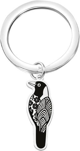 OKEYCH Magpie Lover Gift Magpie Themed Keychain Who Loves Magpie Jewelry Australian Bird Merch in Kuwait