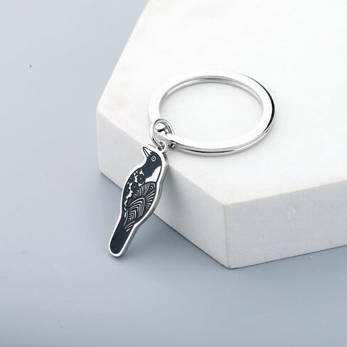 OKEYCH Magpie Lover Gift Magpie Themed Keychain Who Loves Magpie Jewelry Australian Bird Merch in Kuwait