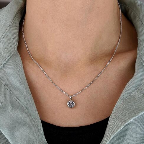 81stgeneration Women's 999 Fine Silver Karen Hill Tribe Tribal Round Small Eye Engraved Pendant in Kuwait