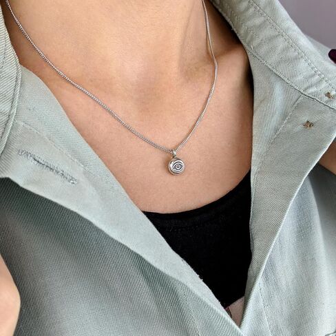 81stgeneration Women's 999 Fine Silver Karen Hill Tribe Tribal Round Small Eye Engraved Pendant in Kuwait