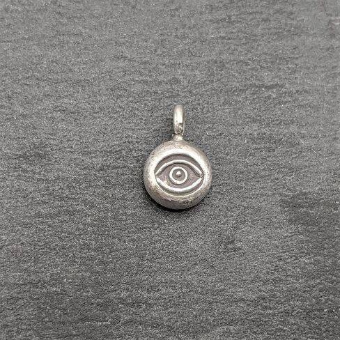 81stgeneration Women's 999 Fine Silver Karen Hill Tribe Tribal Round Small Eye Engraved Pendant in Kuwait