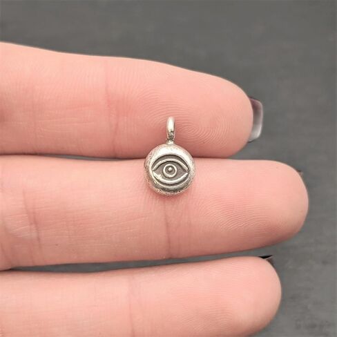 81stgeneration Women's 999 Fine Silver Karen Hill Tribe Tribal Round Small Eye Engraved Pendant in Kuwait