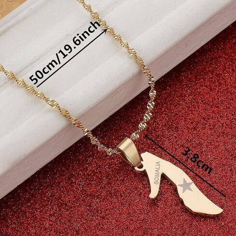 Stainless Steel Somalia Map Jewelry Soomaaliya Pendant Somali Country Maps in Kuwait