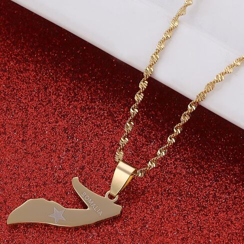 Stainless Steel Somalia Map Jewelry Soomaaliya Pendant Somali Country Maps in Kuwait