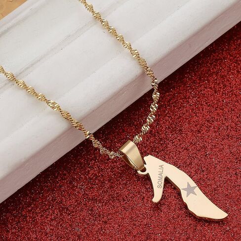 Stainless Steel Somalia Map Jewelry Soomaaliya Pendant Somali Country Maps in Kuwait
