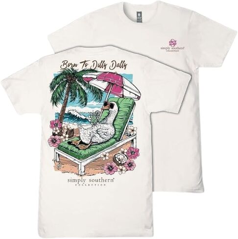 Simply Southern Born to Dilly Dally - Goose - Beach - Youth T-Shirt in Kuwait