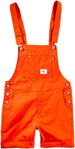 sunongvt Men's Casual Bib Overalls Shorts Plus Size Summer Adjustable Straps Workout Jumpsuit Multiple Colors Rompers in Kuwait