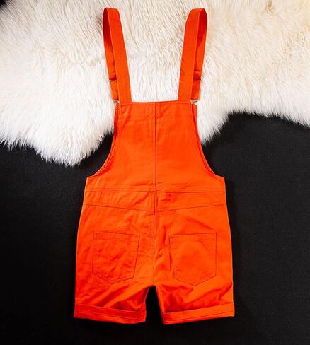 sunongvt Men's Casual Bib Overalls Shorts Plus Size Summer Adjustable Straps Workout Jumpsuit Multiple Colors Rompers in Kuwait