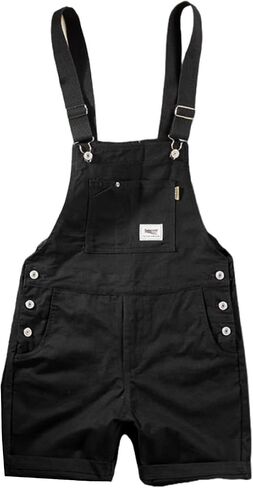 sunongvt Men's Casual Bib Overalls Shorts Plus Size Summer Adjustable Straps Workout Jumpsuit Multiple Colors Rompers in Kuwait