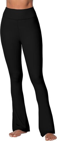 Sunzel Mini Flared Leggings for Women High Waist Tummy Control Casual Flare Yoga Pants for Yoga Workout Gym 30" Black Small in Kuwait