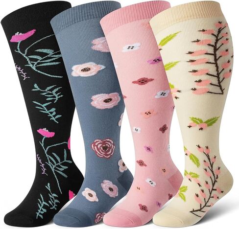 Cerpite Plus Size Compression Socks 20-30 mmHg for Women & Men, Extra Wide Calf Compression Socks, Cushioned Breathable Support for Nurses, Travel, Running & Long Standing in Kuwait