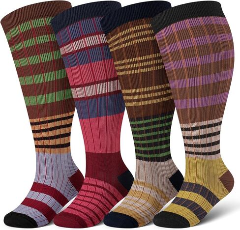 Cerpite Plus Size Compression Socks 20-30 mmHg for Women & Men, Extra Wide Calf Compression Socks, Cushioned Breathable Support for Nurses, Travel, Running & Long Standing in Saudi Arabia