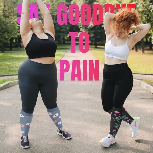 Cerpite Plus Size Compression Socks 20-30 mmHg for Women & Men, Extra Wide Calf Compression Socks, Cushioned Breathable Support for Nurses, Travel, Running & Long Standing in Kuwait