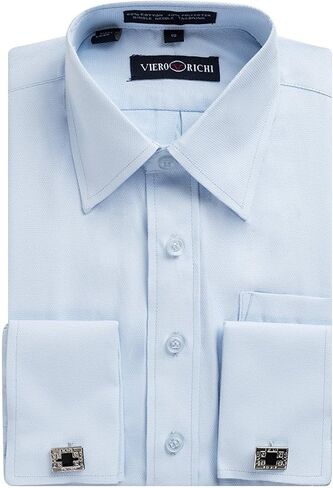 Boy's French Cuff Dress Shirt (Cufflinks Included) - Light Blue - Size 5 in Saudi Arabia