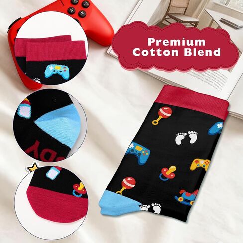Promoted to Dad Socks for Men Husband, First Fathers Day New Dad Gifts for First Time Daddy from Wife, Expecting Daddy Gifts for Birthday, Gender Reveal Gifts for Gaming Dads Parents to be in Kuwait