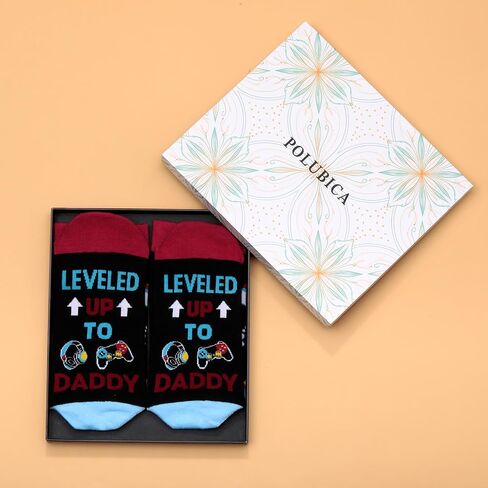 Promoted to Dad Socks for Men Husband, First Fathers Day New Dad Gifts for First Time Daddy from Wife, Expecting Daddy Gifts for Birthday, Gender Reveal Gifts for Gaming Dads Parents to be in Kuwait