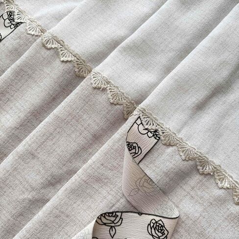 Tie Up Linen Curtains Privacy Rod Pocket Balloon Roman Shade for Bathroom Small Window 1 Panel Beige W51 x L39 Inch in Kuwait