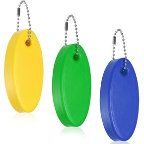3 Pcs Floating Keychain for Boat Keys, Oval Shaped Bright Color Floating Keychain Waterproof Key Ring for Kayak, Sailing, Swiming, Fishing, Surfboard (Yellow, Blue, Green) in Saudi Arabia