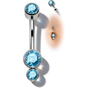 G23 Solid Titanium Belly Button Rings 14G Titanium Belly Navel Rings for Women Surgical Steel Belly Button Piercing in Kuwait