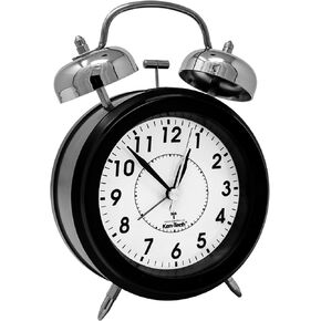 Atomic Retro Twin Bell Alarm Clock Alarm Clocks for Bedrooms. Loud Alarm Clock for Heavy Sleepers Perfect for Bedroom, Desk, and Office. Set time Automatically. in Saudi Arabia