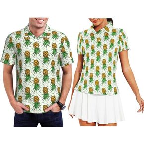 Funny Matching Couples Golf Shirts Short Sleeve Polo Shirts Moisture Wicking Unisex Hawaiian Outfits for Men Women in Saudi Arabia