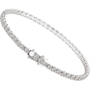 HMJ Moissanite Tennis Bracelet for Women, 3mm/4mm Lab Diamond Tennis Bracelet Double Safety Buckle, Dainty Bracelet Birthday Gift for Mom/Wife Wedding Bridal Prom Size 6.5-7.5 Inch in Saudi Arabia