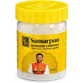 Bhimseni Camphor 100g | Premium Natural Camphor Crystals in Jar | Refreshing Aroma for Prayer, Meditation & Home Fragrance | Long-Lasting Fragrance for Daily Spiritual & Aromatic Use | Krishnascents in Saudi Arabia