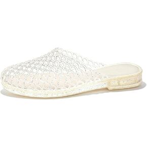 Women's Clear Jelly Mesh Slides Sandals Casual Comfortable Closed Round Toe Slip On Transparent Low Heel Mules for Summer Daily Vacation Anti-Slip Beach Jellies Slippers in Saudi Arabia